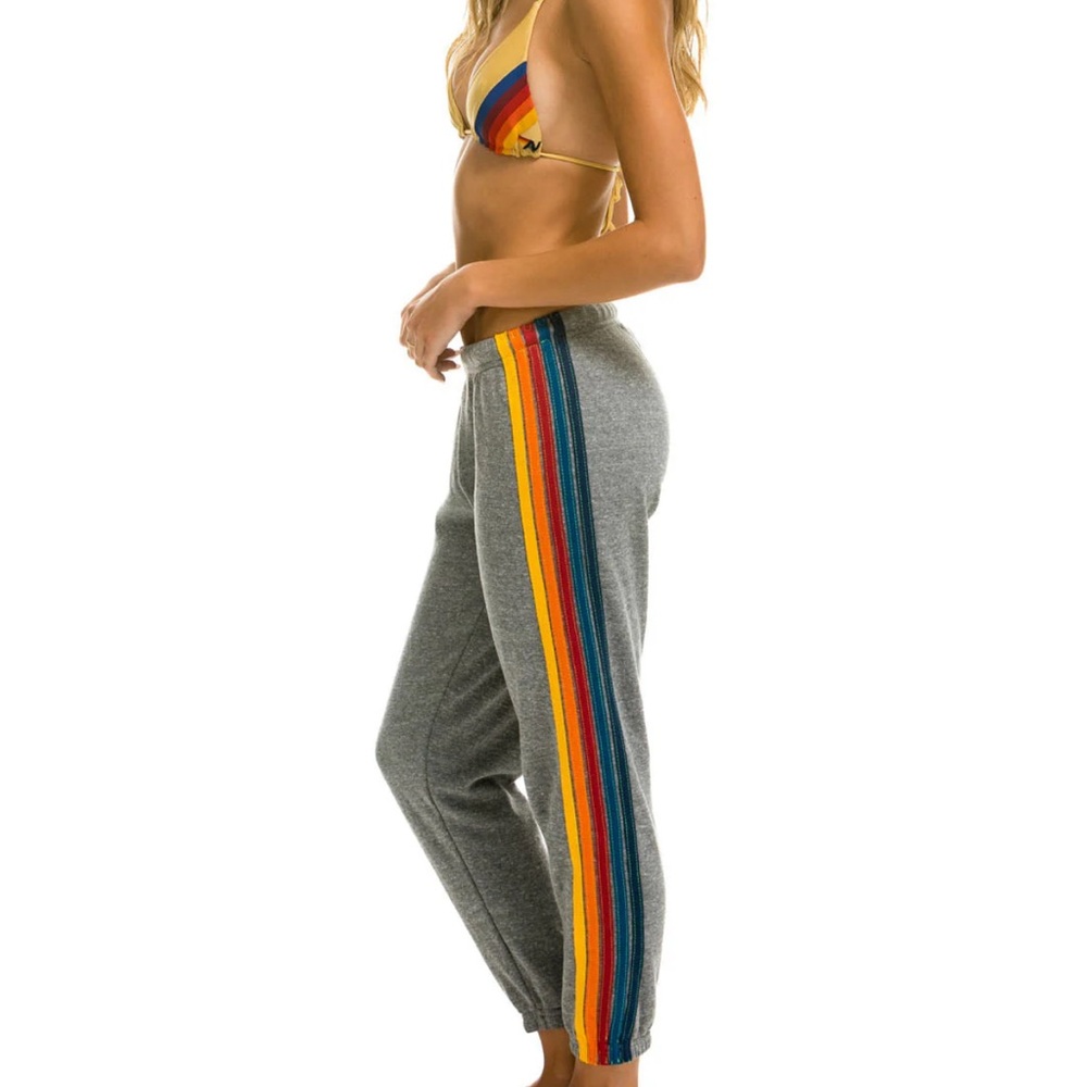 Aviator Nation Gray Track Pants with Rainbow Accents - Picture 3 of 3